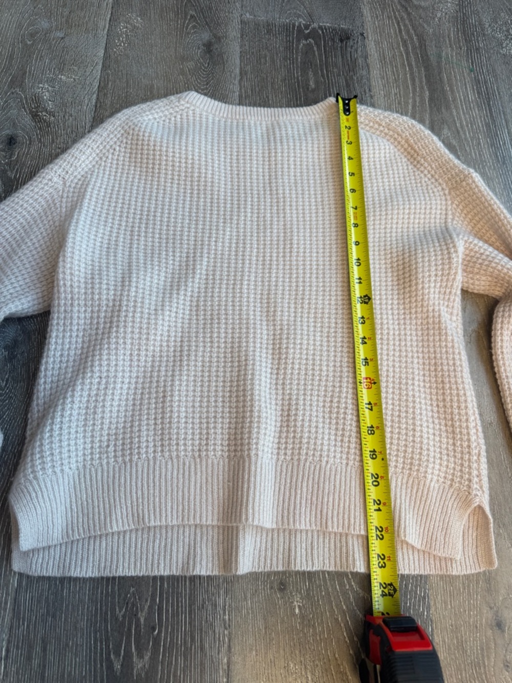 White + Warren Textured 100% Cashmere Crewneck Sweater - Cream MK0593 - Picture 4 of 5
